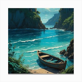 Boat On The Beach Canvas Print