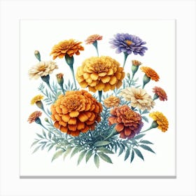 African Marigold flowers 6 Canvas Print