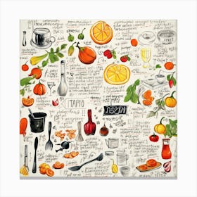 Cooking Recipes Sketchnote 6 Canvas Print