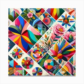 Abstract Colorful Geometric Pattern Canvas Print