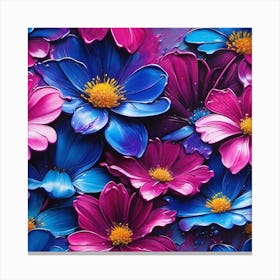 Cosmos Flowers Canvas Print