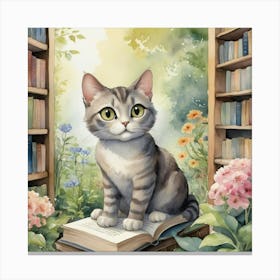 Cat In The Garden Of Wisdom Canvas Print