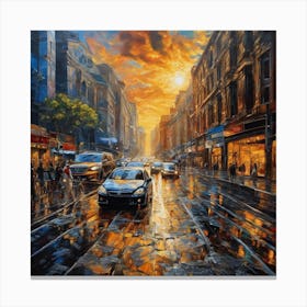 Sunset In The City Canvas Print