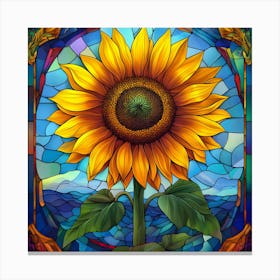 Flowers Stained Glass Sublimation 14 Canvas Print