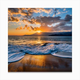 Sunset At The Beach Canvas Print