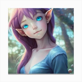 Elf Girl Hyper-Realistic Anime Portraits 8 Canvas Print