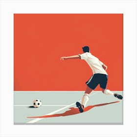 Soccer Player Kicking The Ball Canvas Print