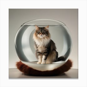 Cat In A Fish Bowl 12 Canvas Print