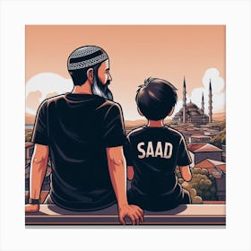Boy and Father Canvas Print