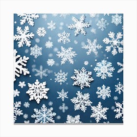 Realistic Snow Flakes Flat Surface Pattern For Background Use Ultra Hd Realistic Vivid Colors Hi (2) Canvas Print