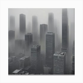 Cityscape In The Fog Canvas Print