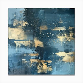 Blue And Gold Abstract Painting 14 Canvas Print