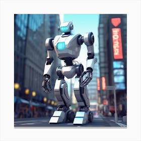 Robot In The City 78 Canvas Print