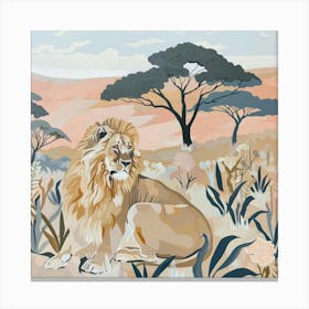 Big Lion Pastel Illustration 1 Canvas Print