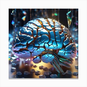 Brain With Crystals Canvas Print