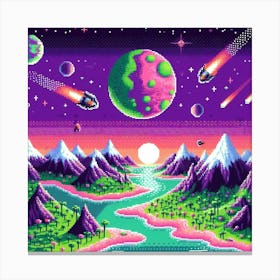 8-bit alien planet 3 Canvas Print