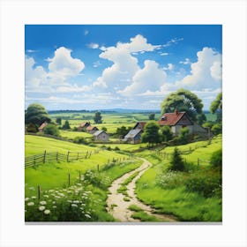 Idyllic Country Lane In The Summer Canvas Print