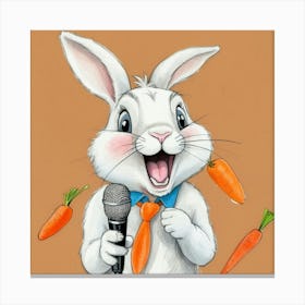 Rabbit With Microphone 1 Canvas Print