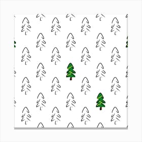 Christmas Tree Seamless Pattern Canvas Print