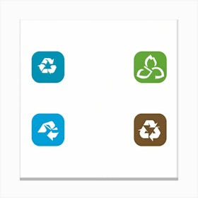 Recycling Icons Canvas Print