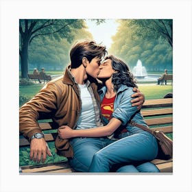 Kissing Superman Canvas Print