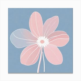 A White And Pink Flower In Minimalist Style Square Composition 378 Canvas Print