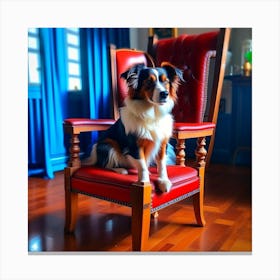 Dog In A Chair Canvas Print