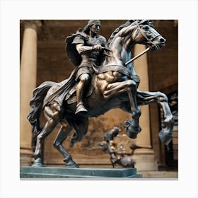 Statue Of A Knight On Horseback 1 Canvas Print