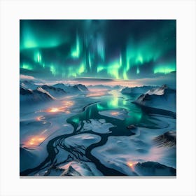 Aurora Over Snowy Peaks08 Canvas Print