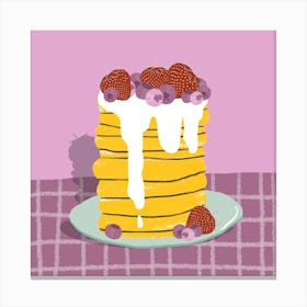 Stack Of Pancakes Square Canvas Print