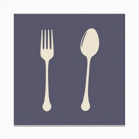 Fork And Spoon Art Print Canvas Print