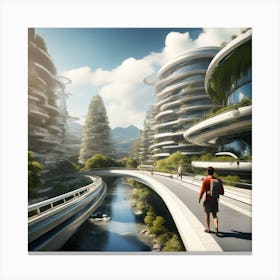 Futuristic Cityscape 223 Canvas Print