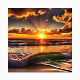 Sunset At The Beach 177 Canvas Print