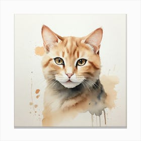 Orange Tabby Watercolor Painting Canvas Print