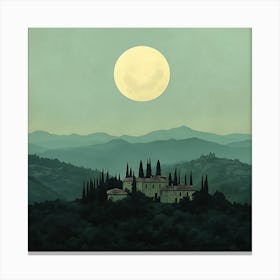 Full Moon Over Tuscany Canvas Print