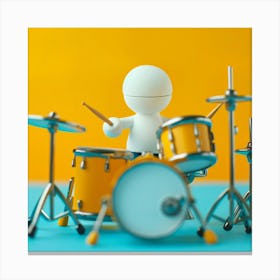 Drummer Plays The Drums Canvas Print