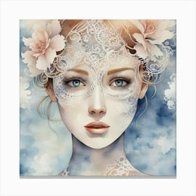 Girl With Flowers 4 Canvas Print