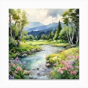 River In The Mountains 1 Canvas Print
