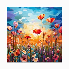 Artjuicebycsaba Summer Flower Field Changing To Fall Colors S 7a51264b Aaaa 41c1 A6ae 13839e0e1726 Canvas Print