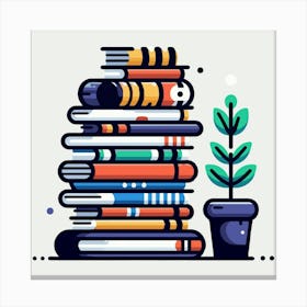 Books Design Collection Cartoon Reading Book Book Collection (28) Canvas Print