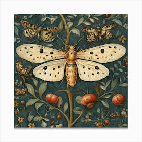 Moth On A Branch Canvas Print