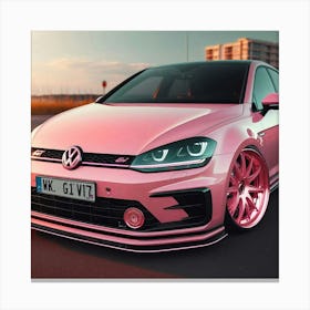 Pink Volkswagen Golf R Canvas Print