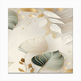 Gold Leaves Background Canvas Print