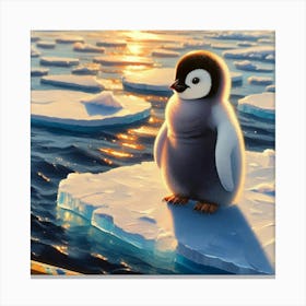 Penguins painting Canvas Print