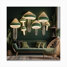 Mushroom Wall Lamp Canvas Print