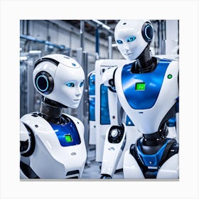 Robots In Factory Canvas Print