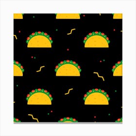 Festive Seamless Pattern With National Taco Food Canvas Print