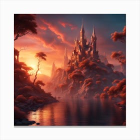 Castle At Sunset Canvas Print