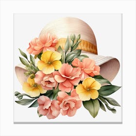 Hat With Flowers 8 Canvas Print