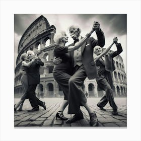 Old People Dancing Canvas Print
